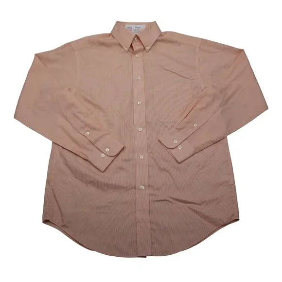 roundtree & yorke dress shirts on sale Mens Dress Shirt Roundtree Yorke XL MAROON Long Sleeve Button 80s 2-ply Cotton